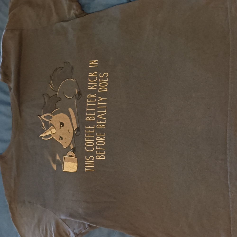 Tee Turtle This coffee better kick in before reality does woman's shirt M